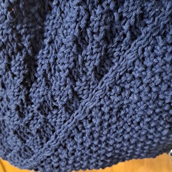 Hand Crafted Knit Three Triangle Cotton Bag Purse Tote Hobo - Picture 10 of 14